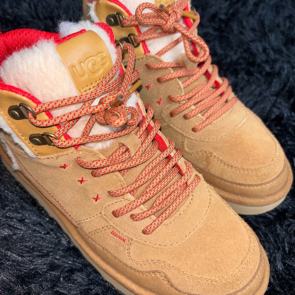UGG Tan and Red Boots